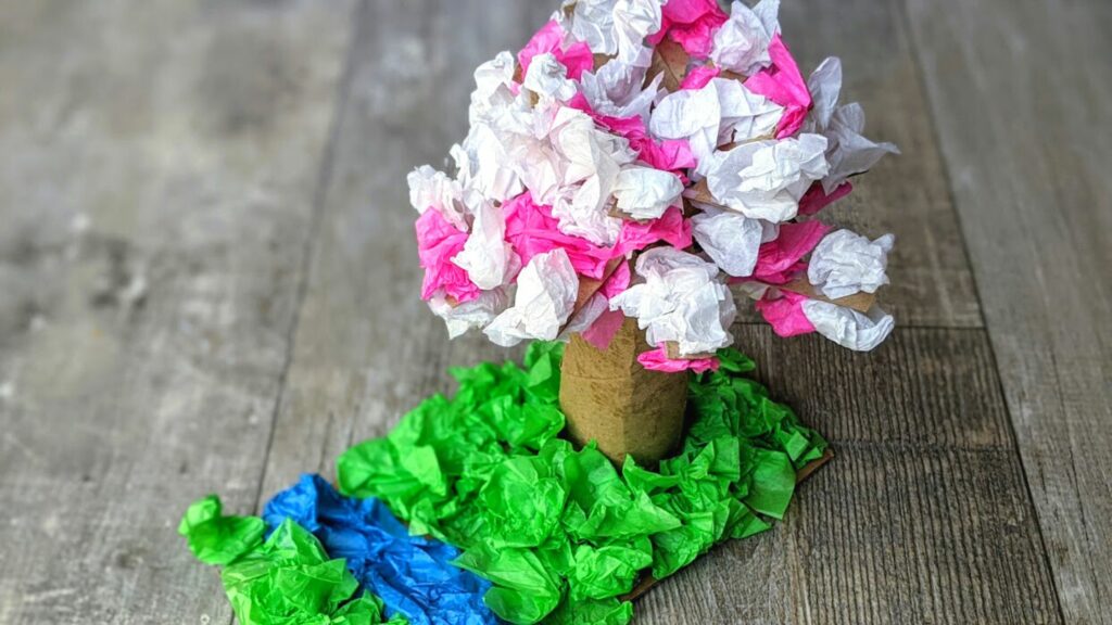 Cherry blossom tissue paper craft