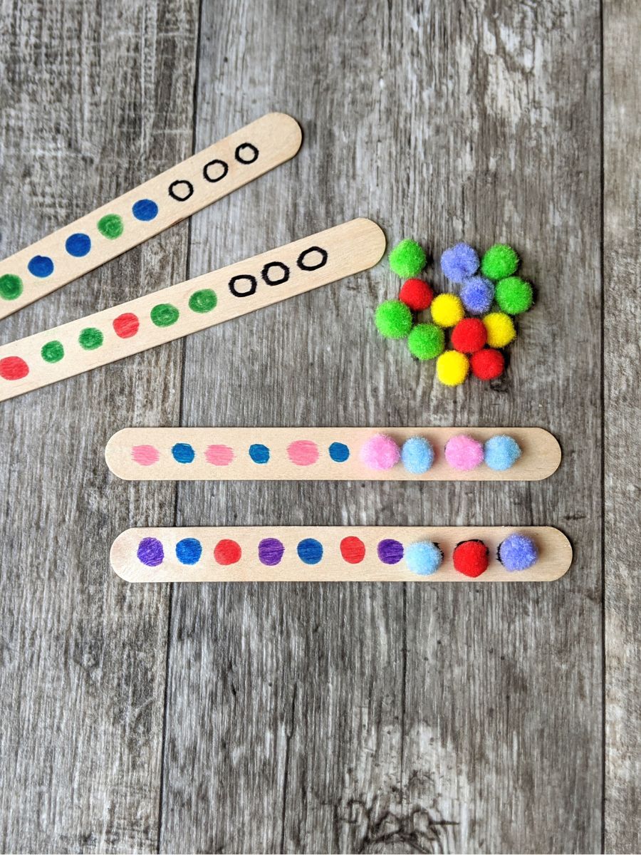 Pattern Sticks- A Fun and Easy Preschool Activity