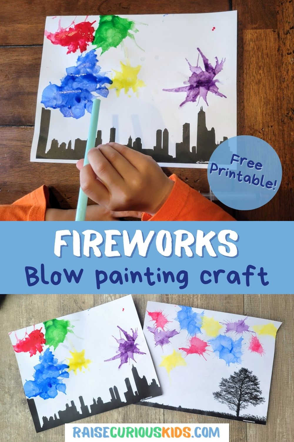 Firework Blow Painting Craft for Kids - Raise Curious Kids