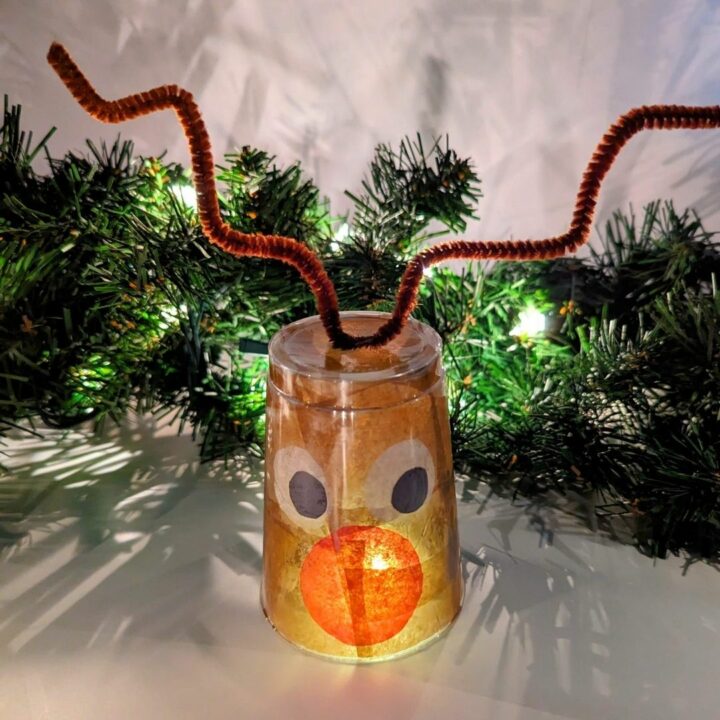 Glowing Rudolph craft for kids