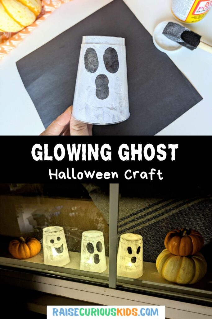 Glowing ghost Halloween craft pin
