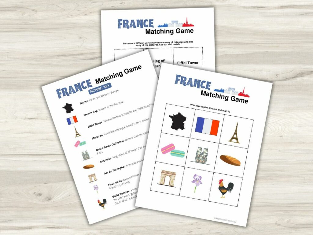 France matching game