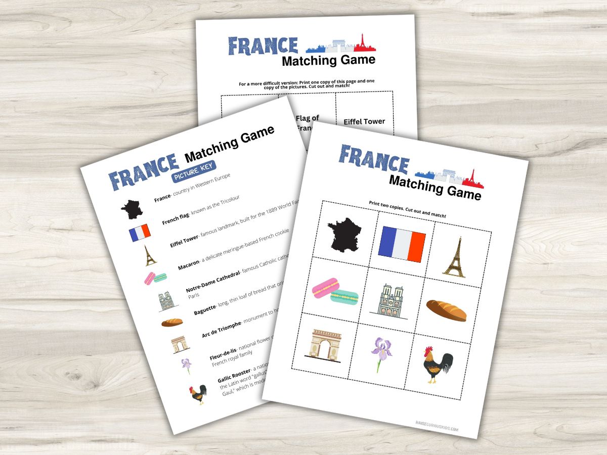 France Matching Game - Raise Curious Kids