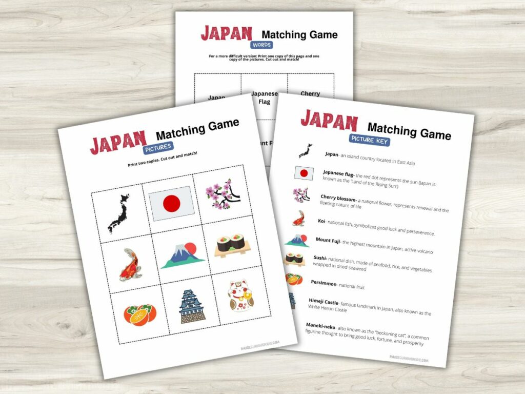 Japan matching game