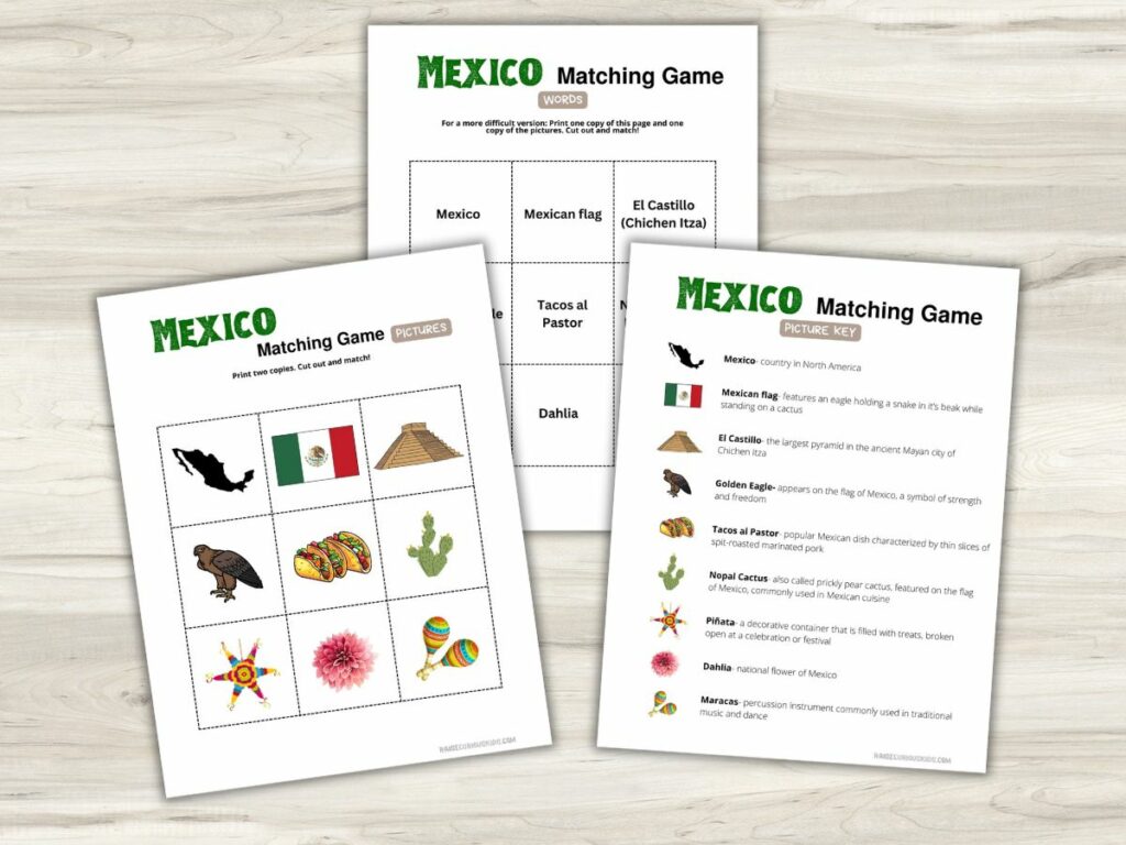 Mexico matching game