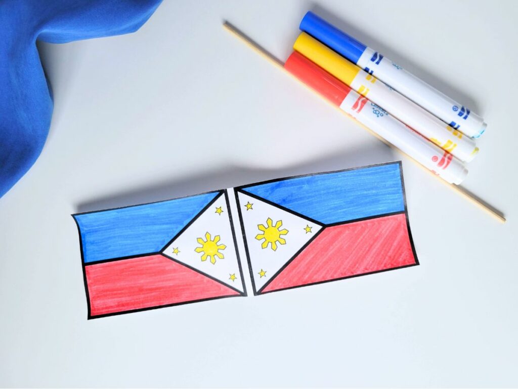 Materials to make the Philippines flag craft