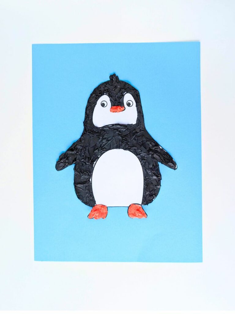 Penguin tissue paper craft