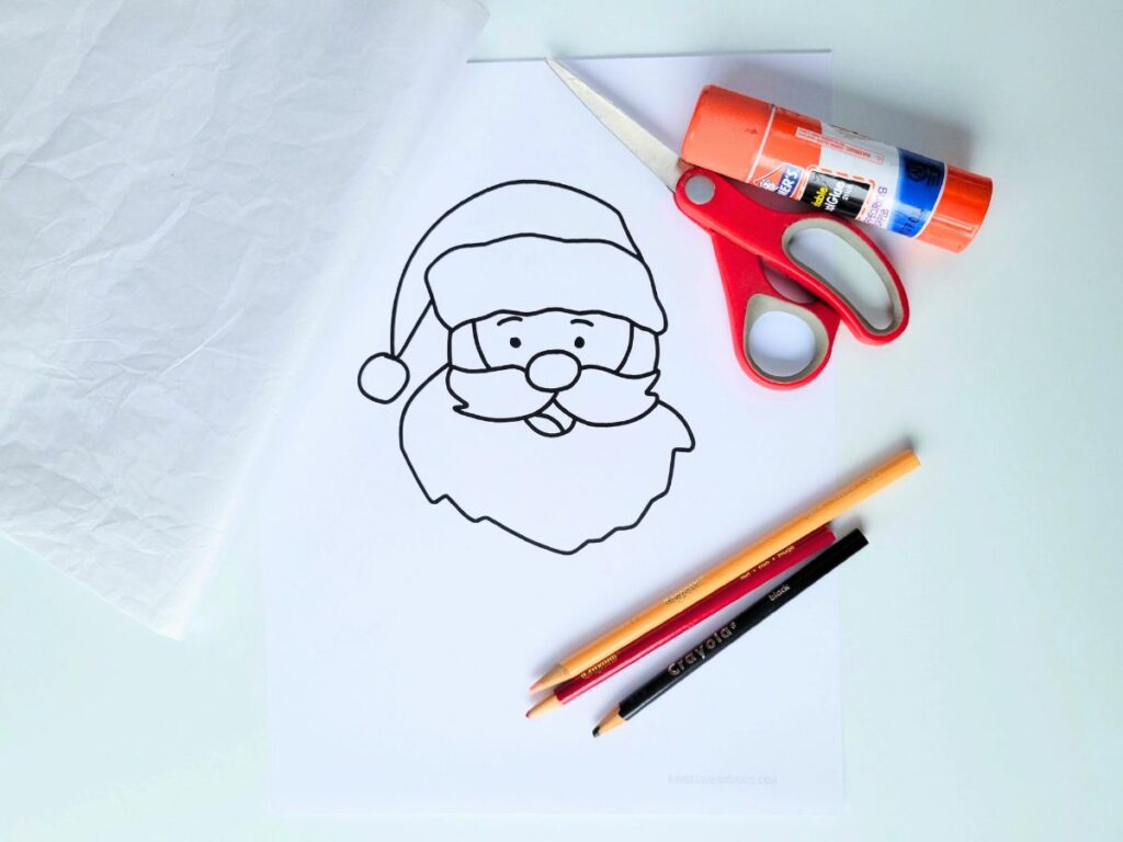 Materials for the Santa face craft