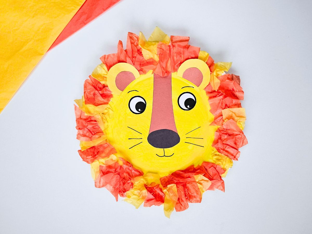 Lion Paper Plate Craft (free template) - Raise Curious Kids