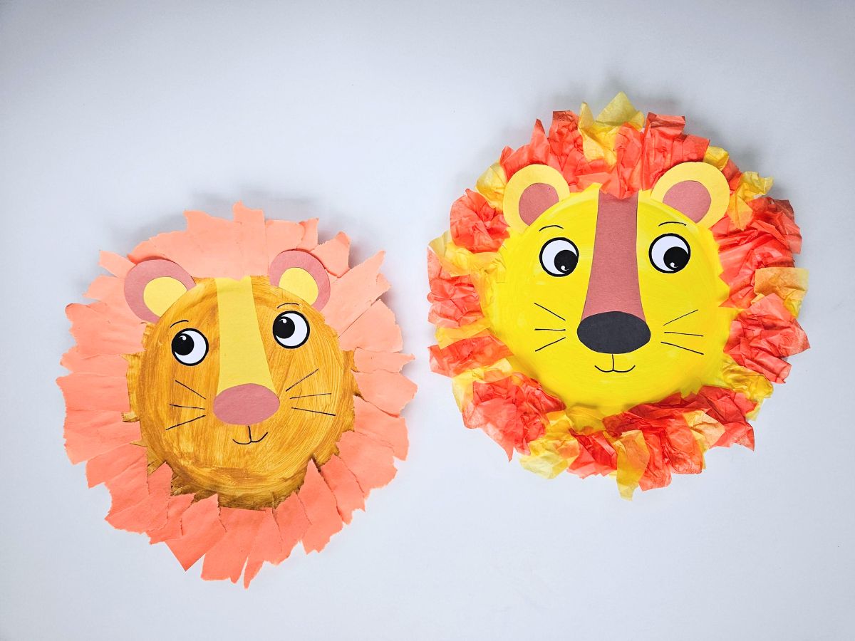 Lion Paper Plate Craft (free template) - Raise Curious Kids