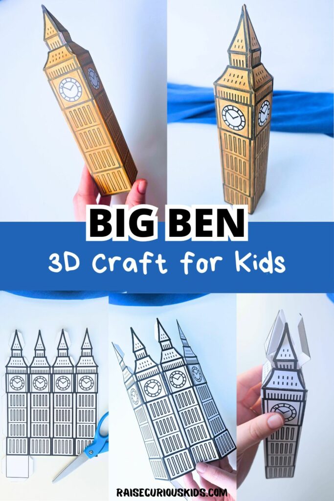 Big Ben 3D craft for kids pinterest pin