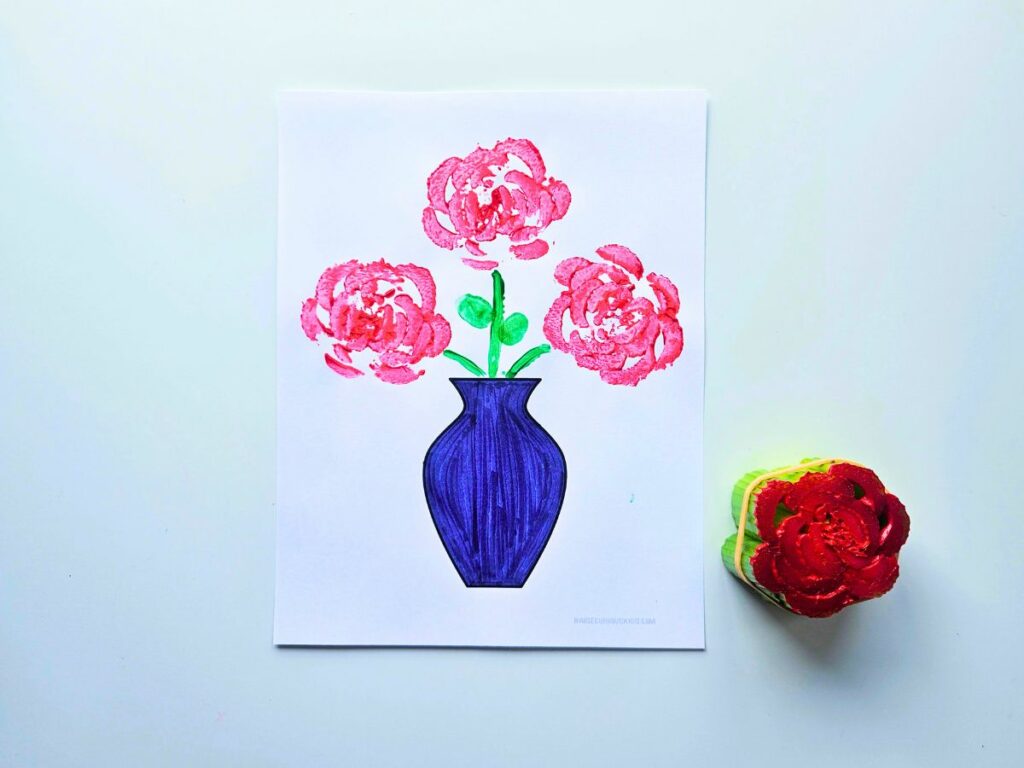 Complete celery stamp roses craft