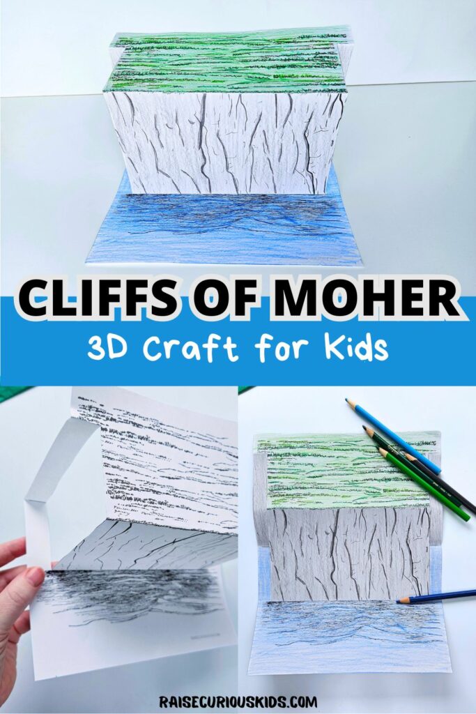 Cliffs of Moher 3D crafts for kids pinterest pin