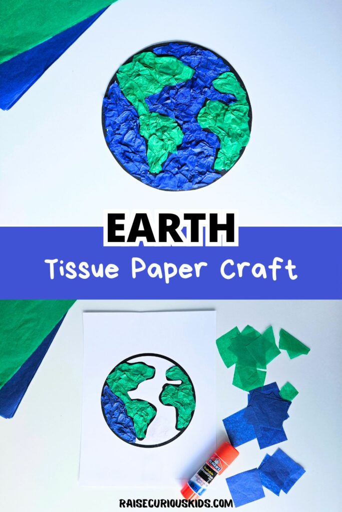 Earth tissue paper craft pinterest pin