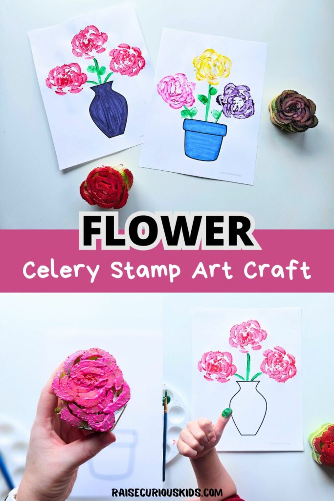 Celery stamp flowers art craft pinterest pin