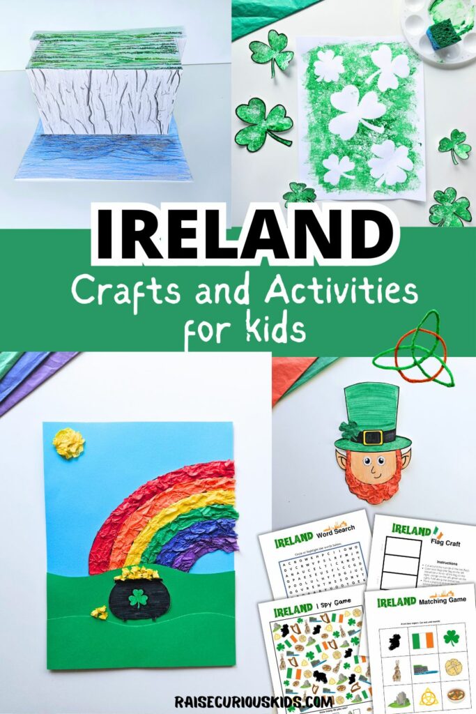 Ireland crafts and activities for kids pinterest pin