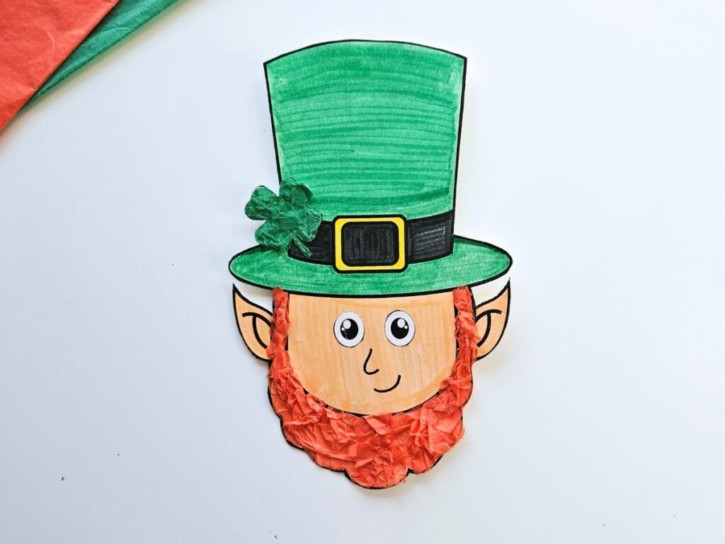 Completed leprechaun craft for kids
