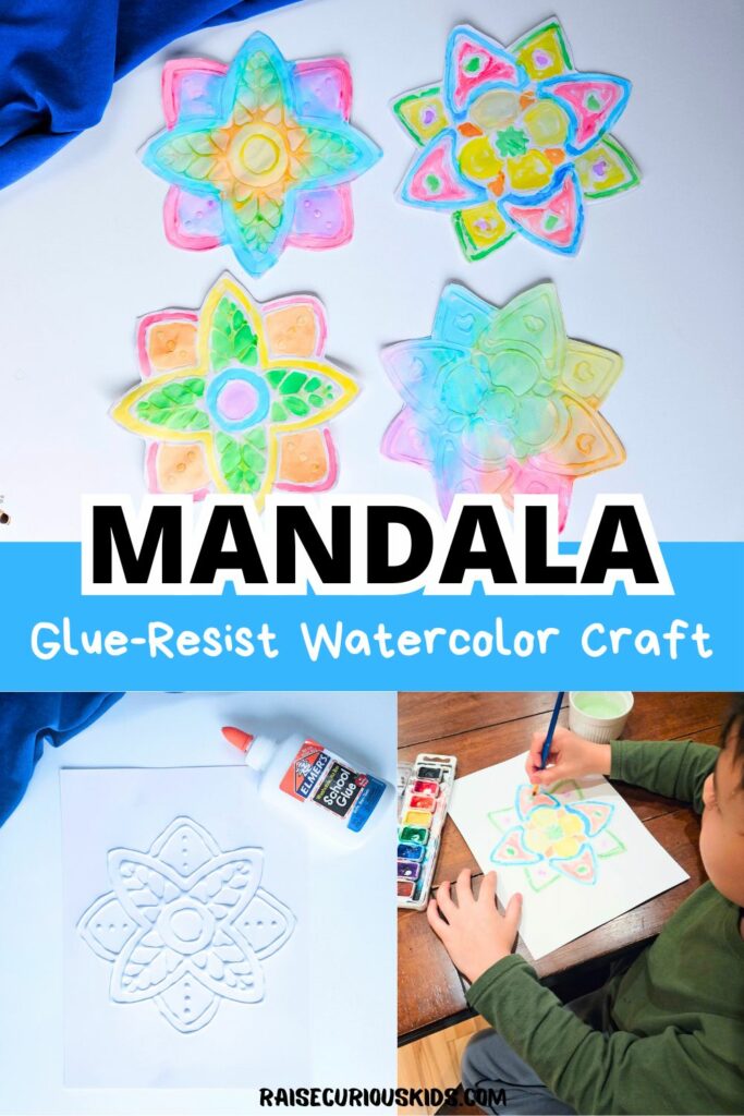 Mandala watercolor craft for kids