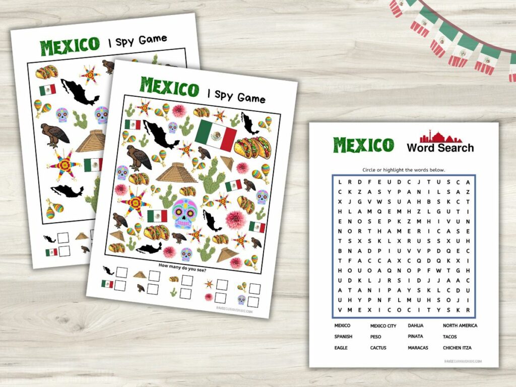 Mexico I Spy game and word search
