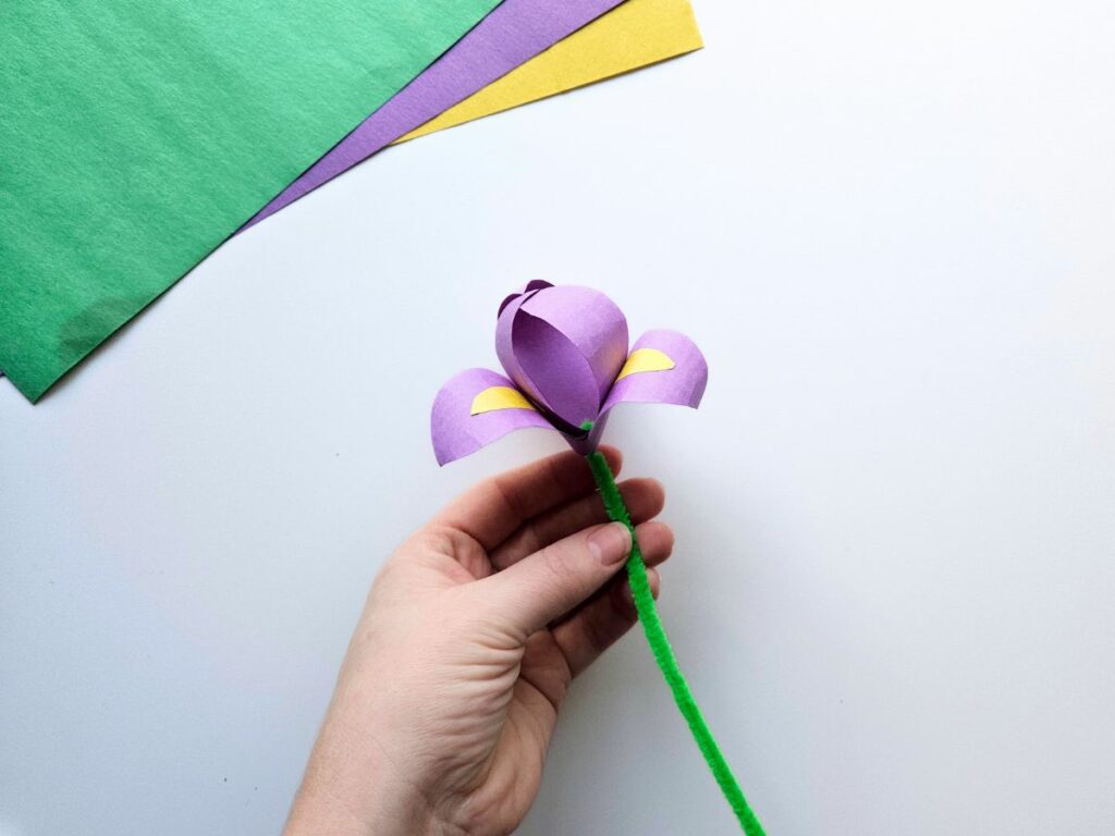 Paper iris craft for kids