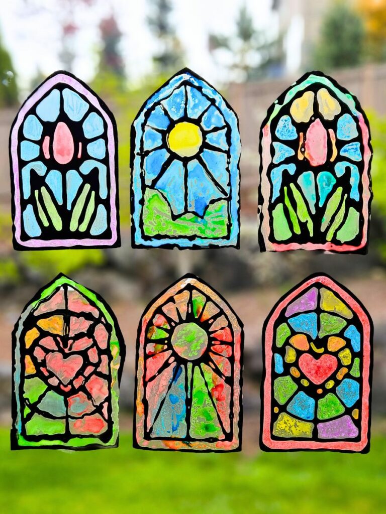 Stained glass window craft for kids