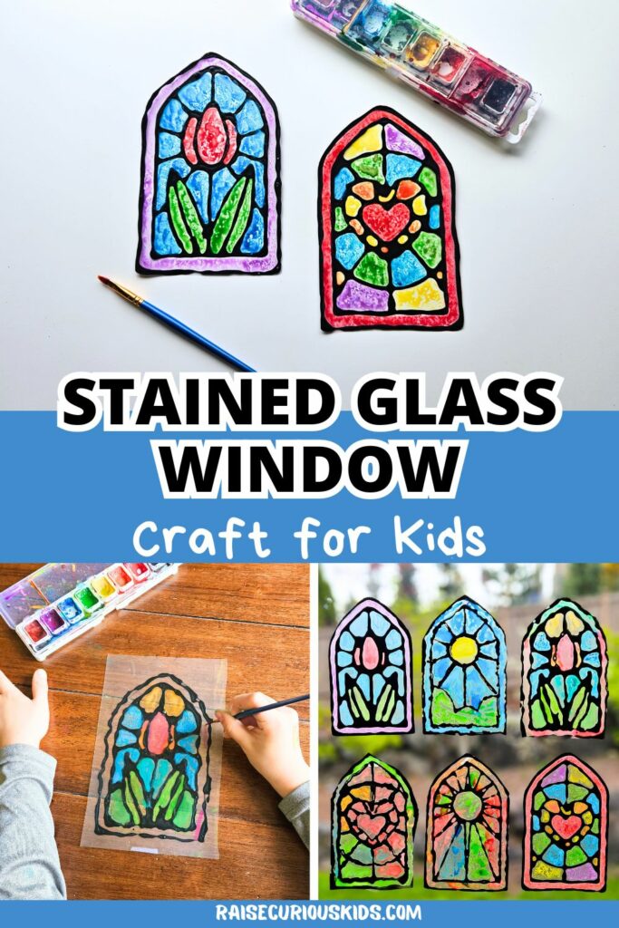 Stained glass window craft for kids pinterest pin