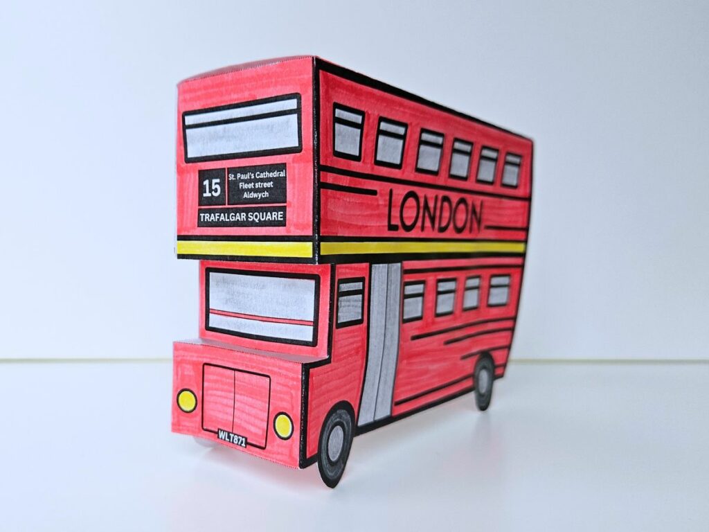 Completed double decker bus 3D craft
