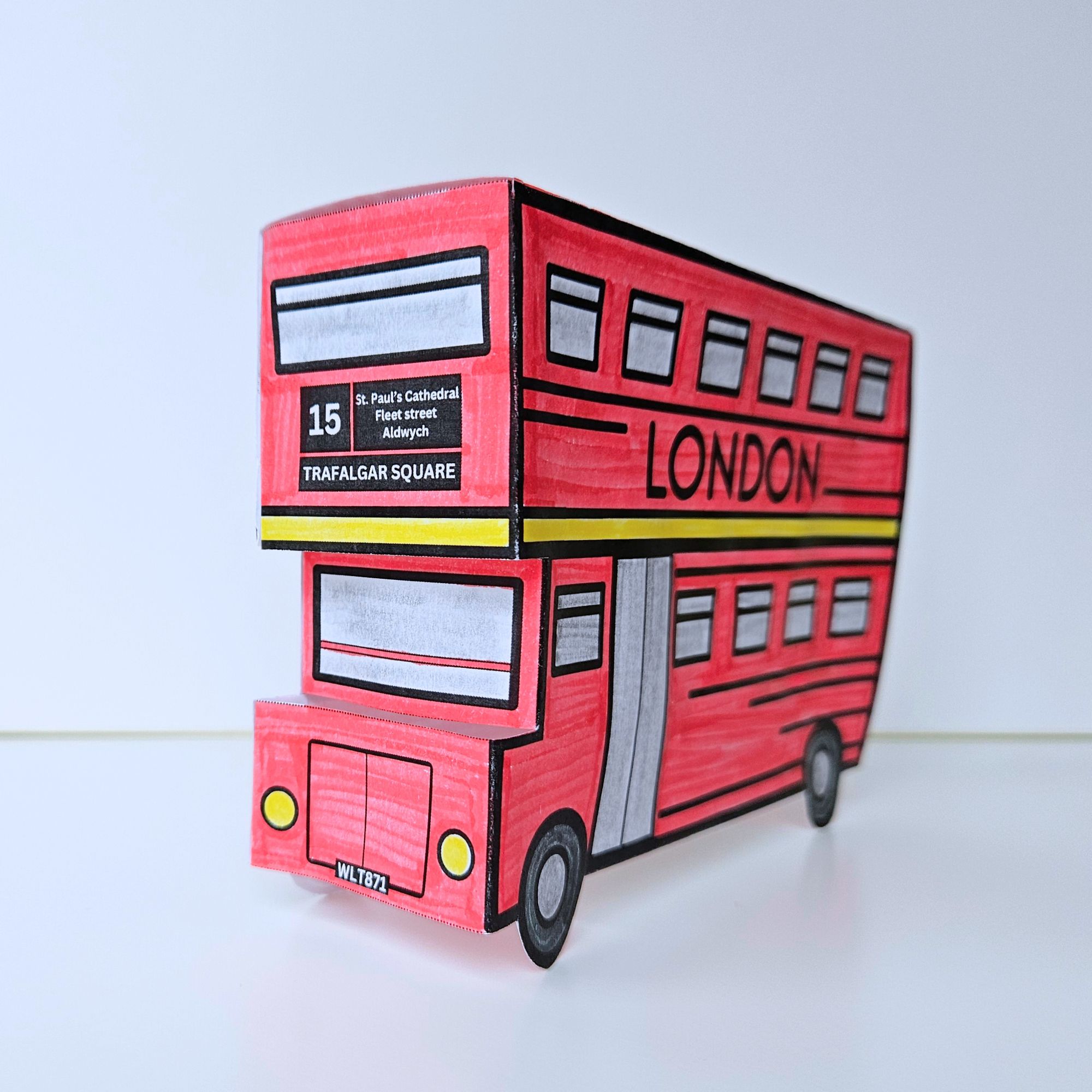 Double Decker Bus 3D Craft for Kids - Raise Curious Kids