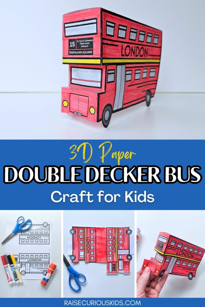 Double decker bus 3D craft for kids