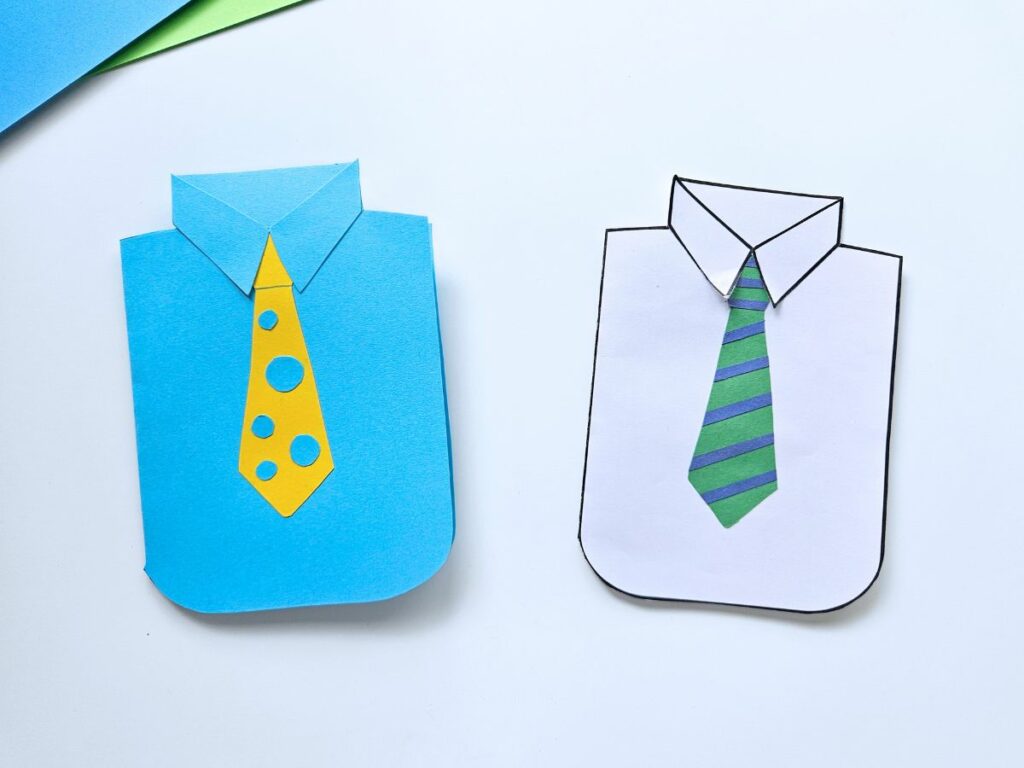 Completed Father's Day tie card craft