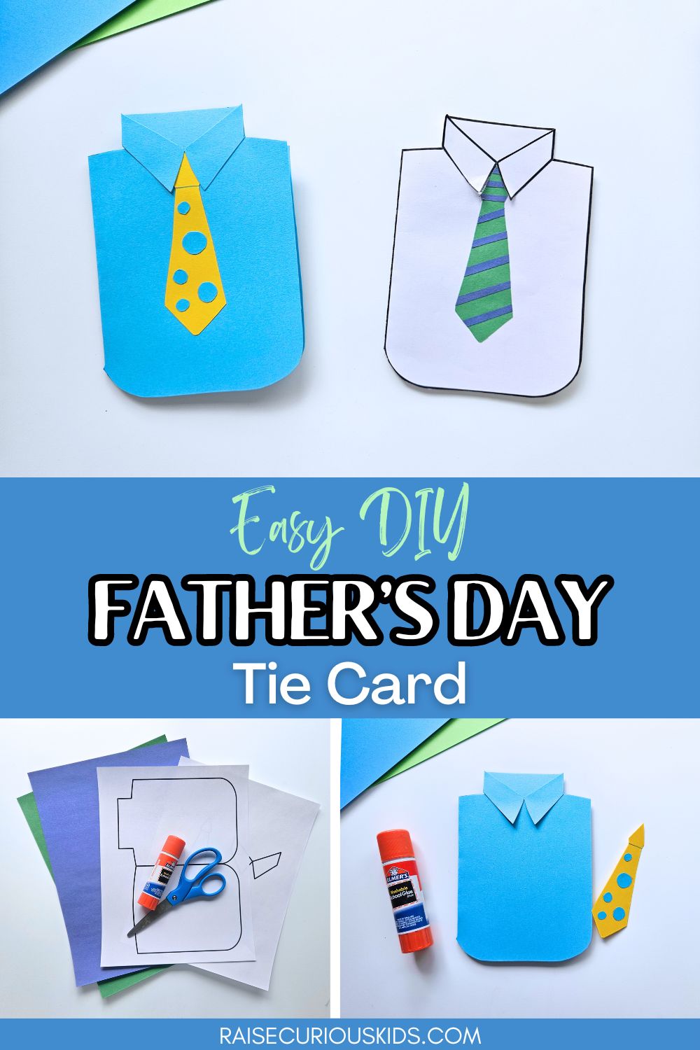 Father's Day Tie Card (Free printable) - Raise Curious Kids