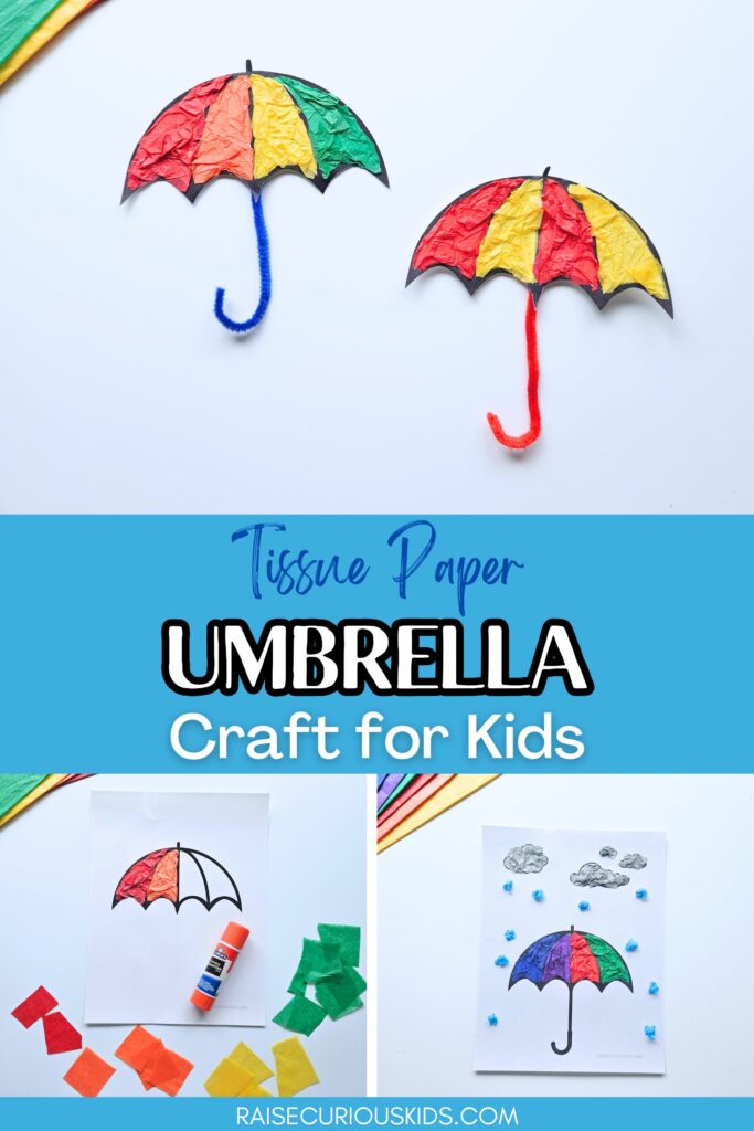 Umbrella tissue paper craft Pinterest pin