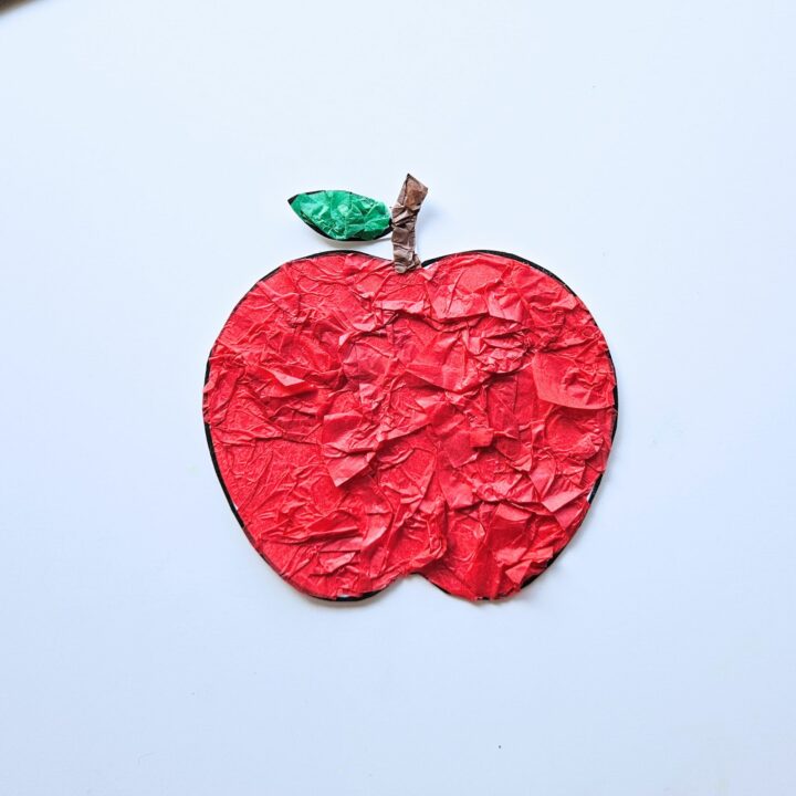 Apple tissue paper craft