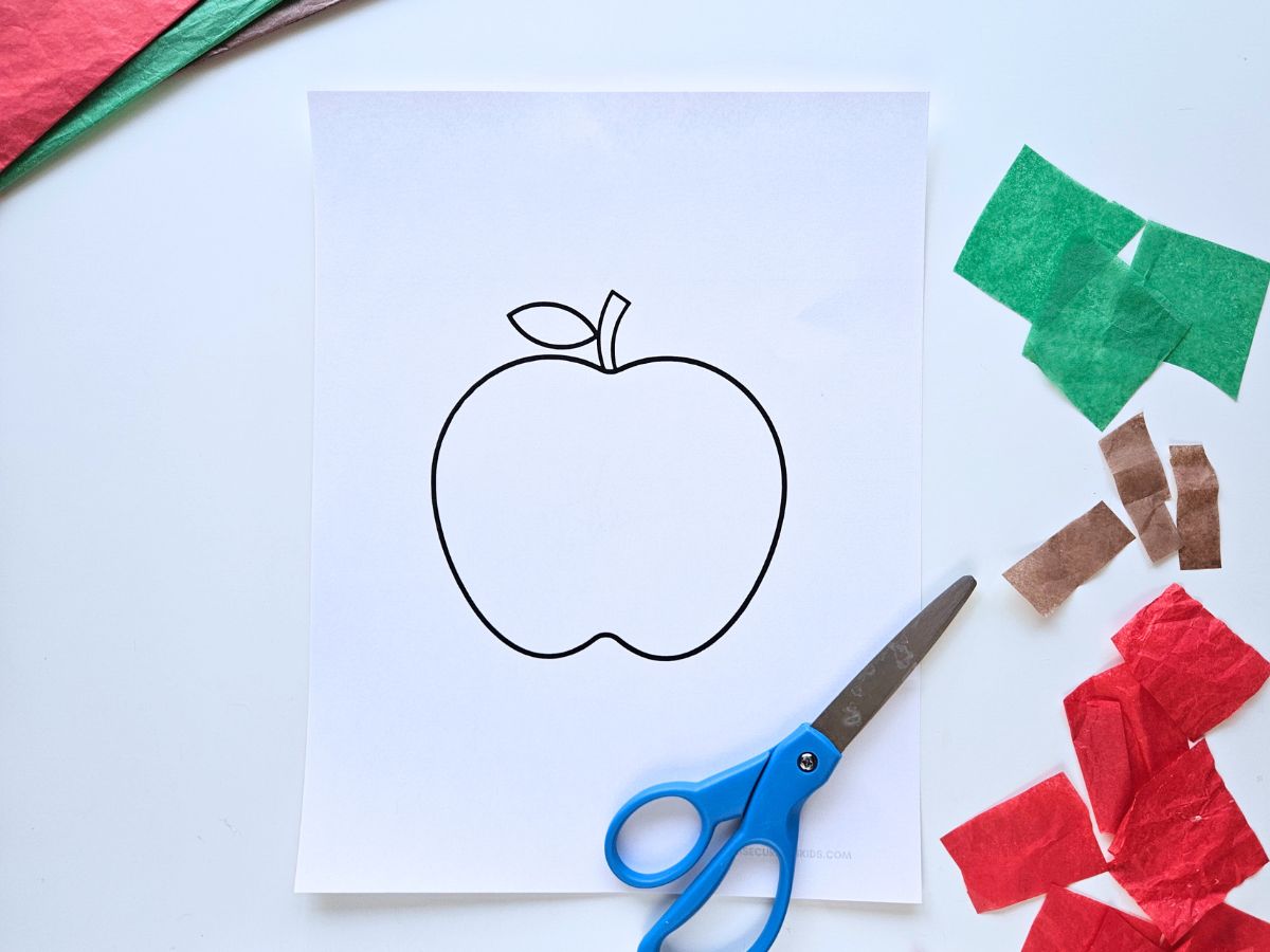 Apple Tissue Paper Craft for Kids - Raise Curious Kids