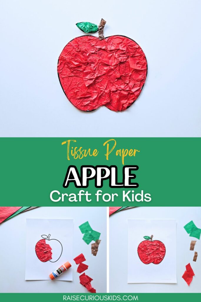 Apple tissue paper craft Pinterest pin