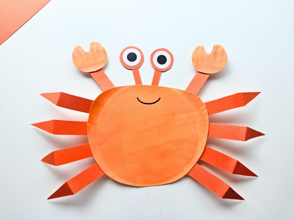 Completed paper plate crab craft