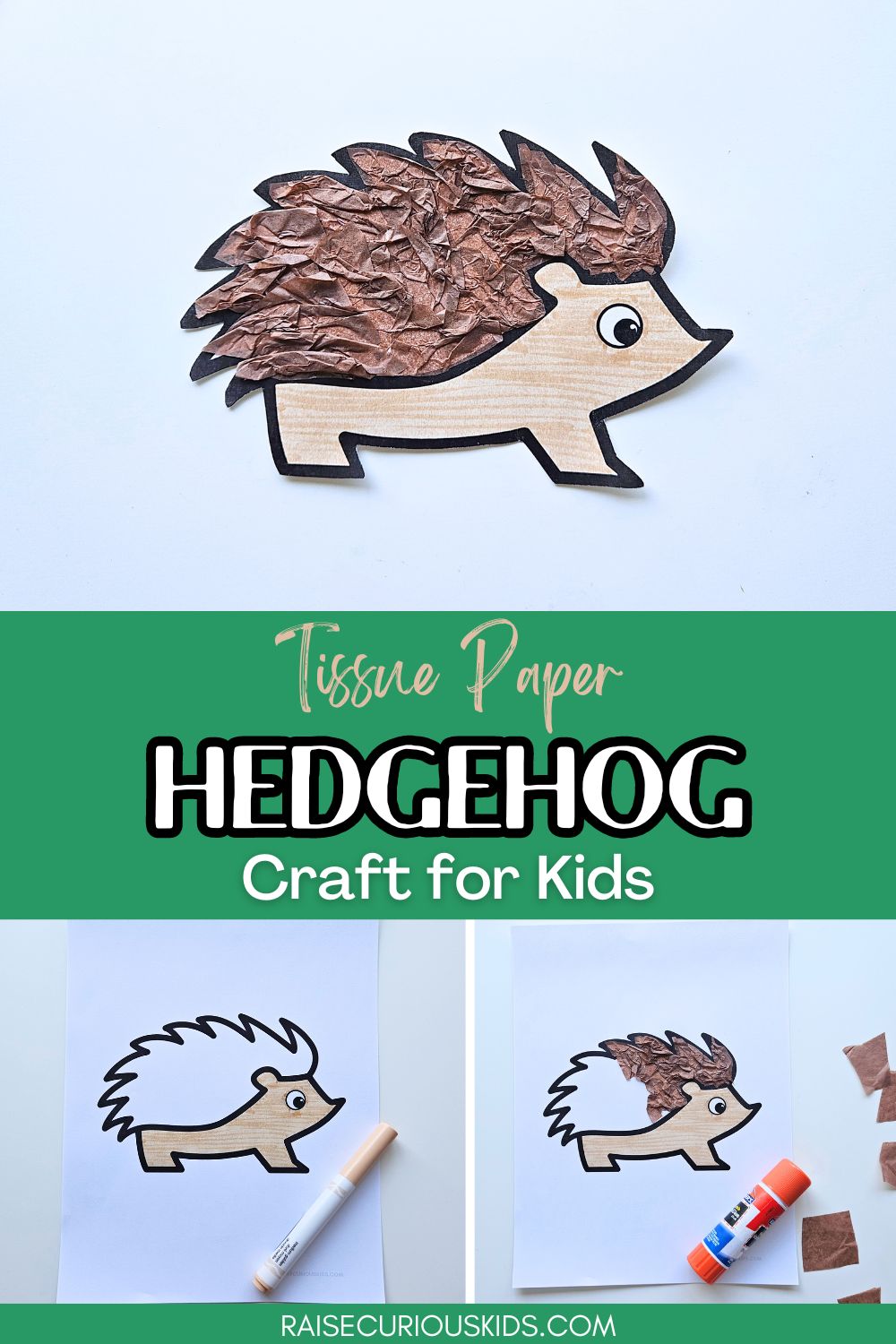 Adorable Hedgehog Tissue Paper Craft - Raise Curious Kids