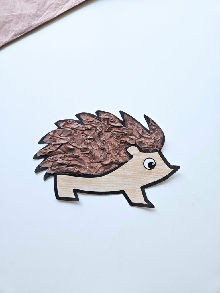 Hedgehog tissue paper craft