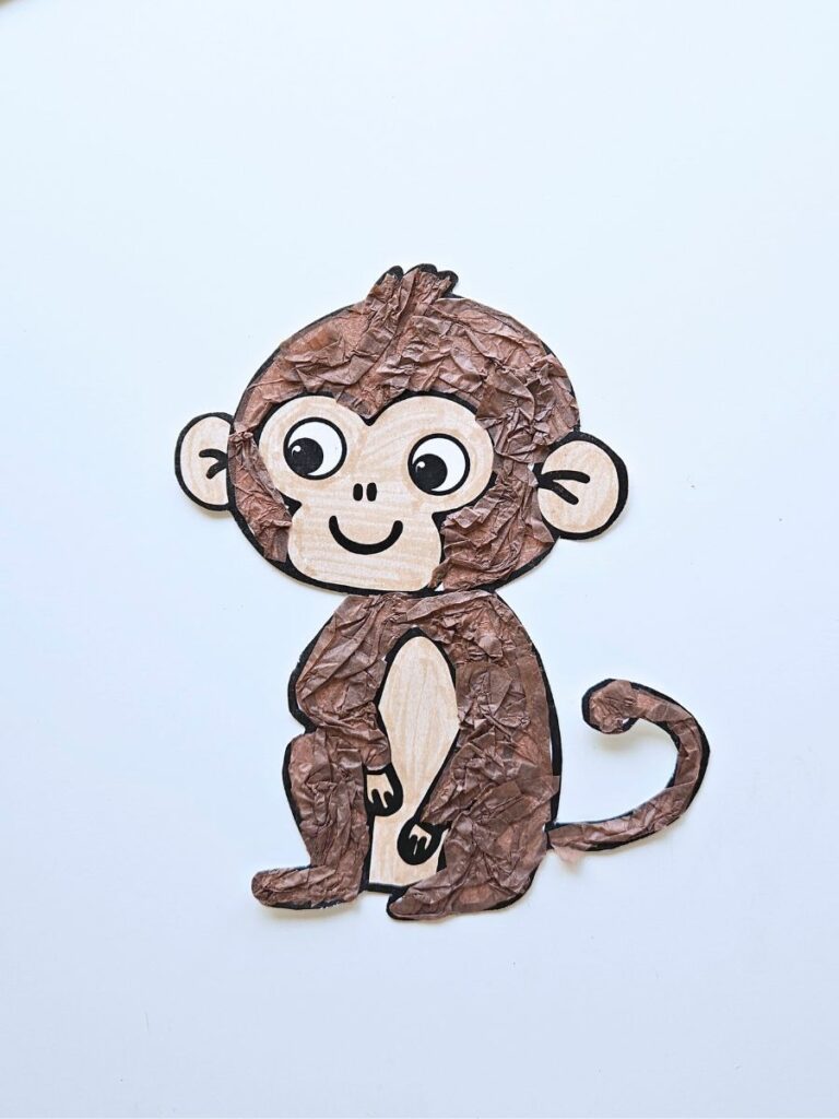 Monkey tissue paper craft