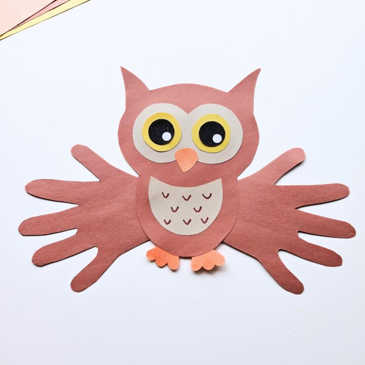 Handprint owl craft for kids