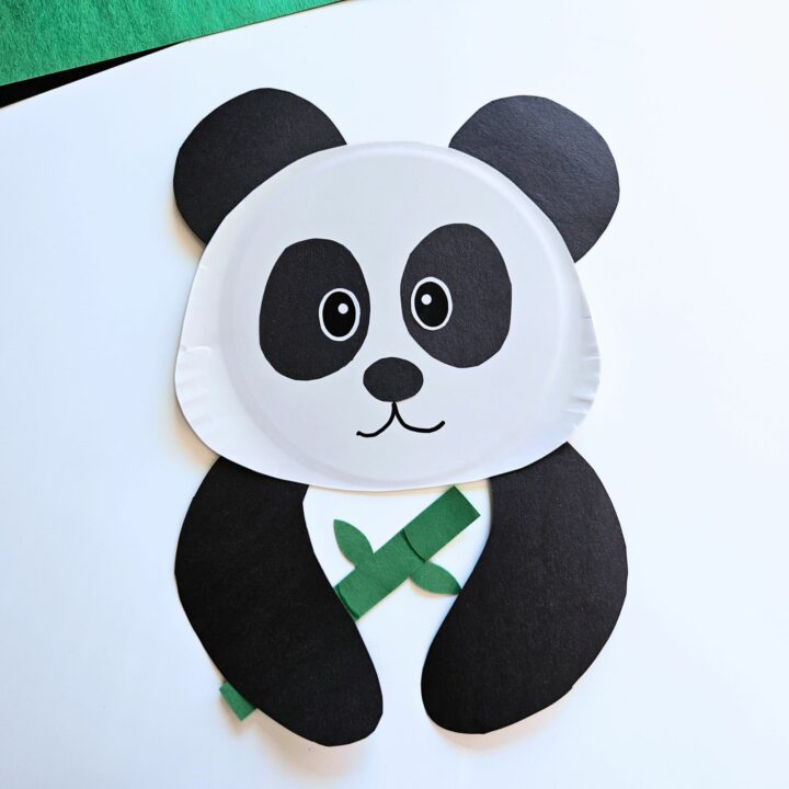 Panda bear paper plate craft for kids