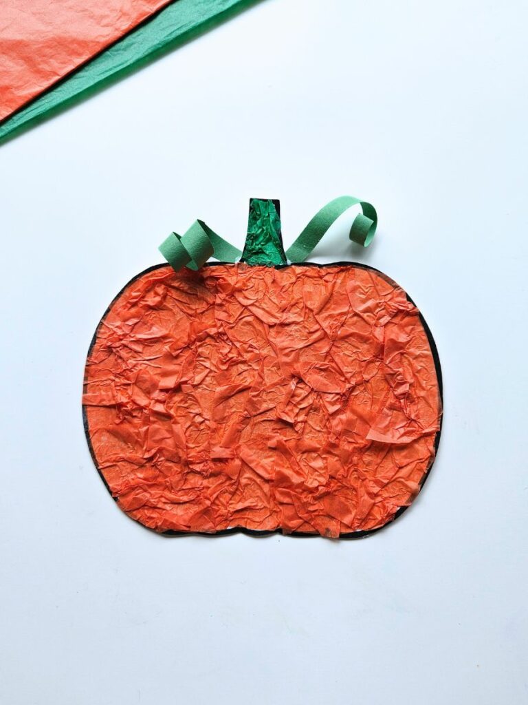 Pumpkin tissue paper craft