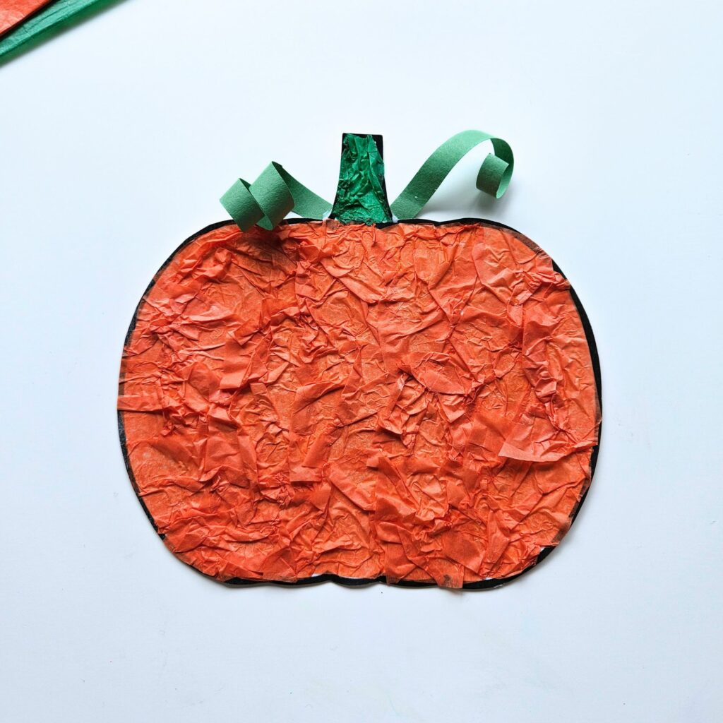 Easy Pumpkin Tissue Paper Craft for Kids - Raise Curious Kids