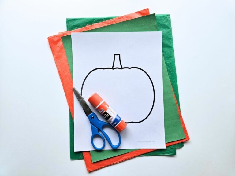 Easy Pumpkin Tissue Paper Craft for Kids - Raise Curious Kids