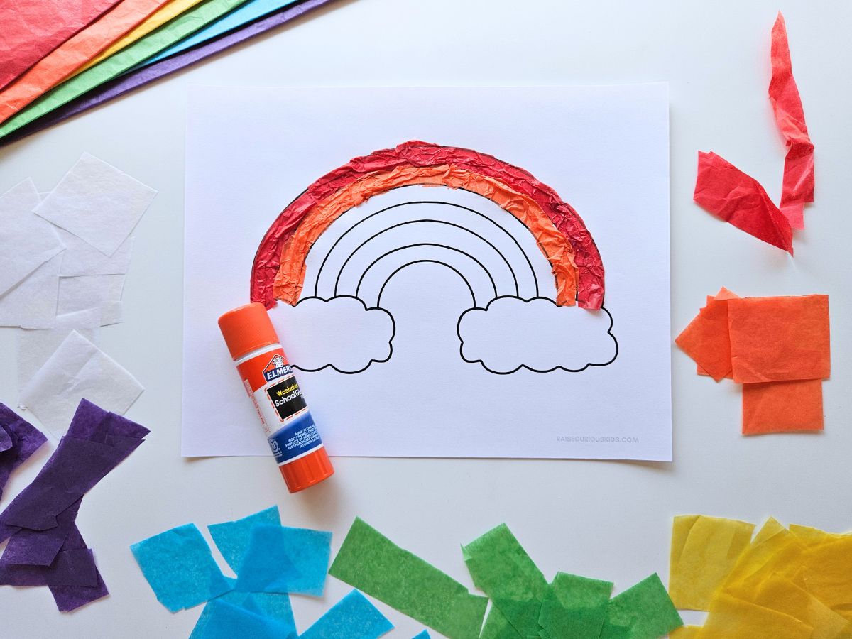 Rainbow Tissue Paper Craft for Kids - Raise Curious Kids