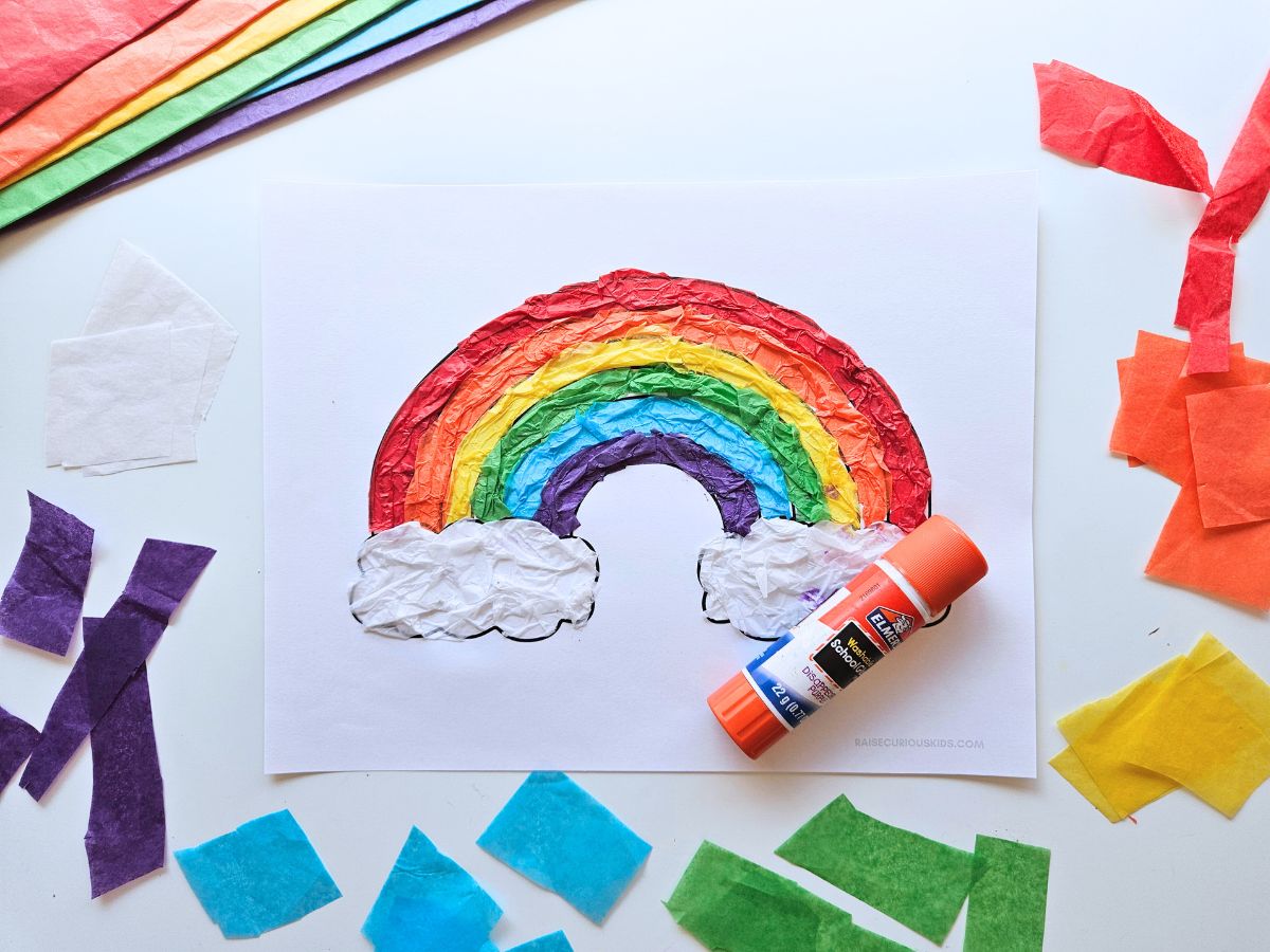 Rainbow Tissue Paper Craft for Kids - Raise Curious Kids