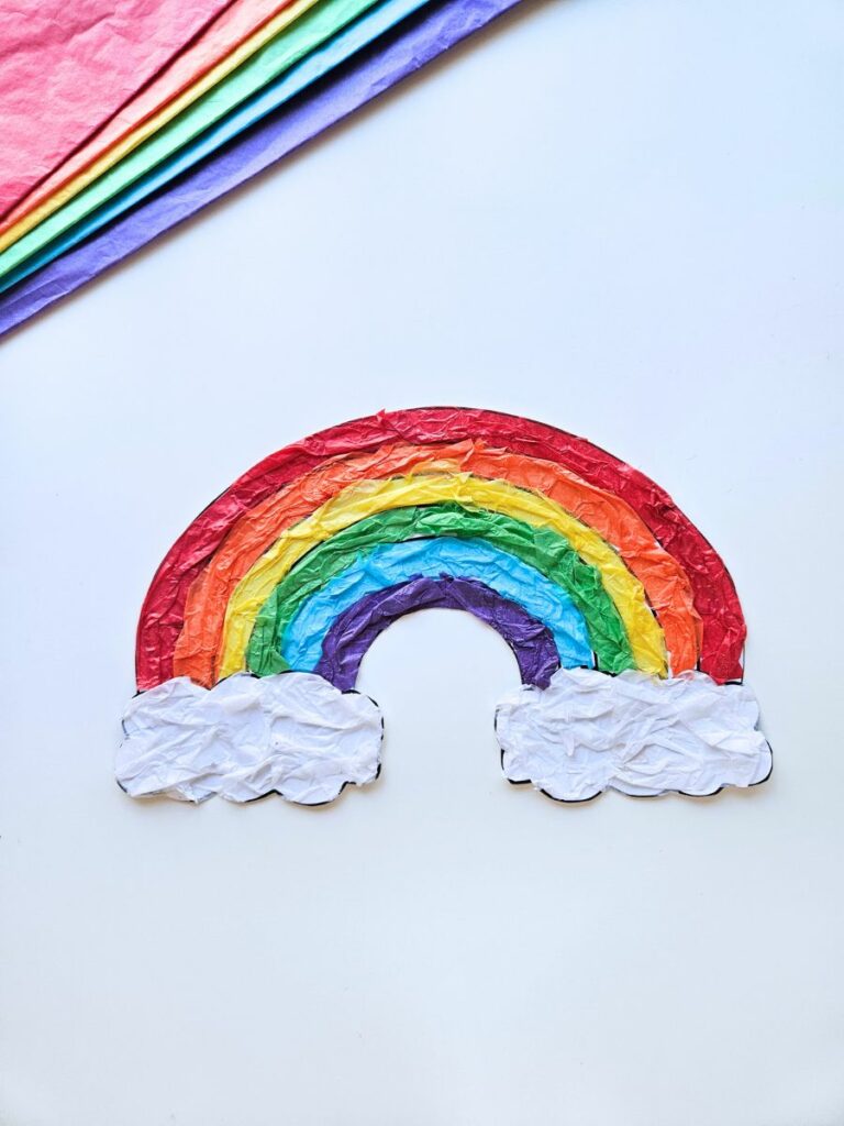 Rainbow tissue paper craft