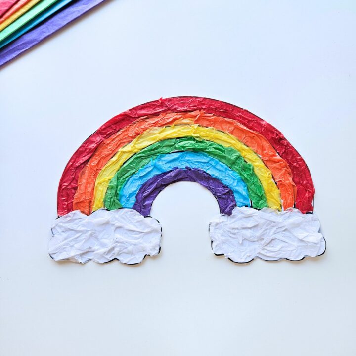 Rainbow tissue paper craft