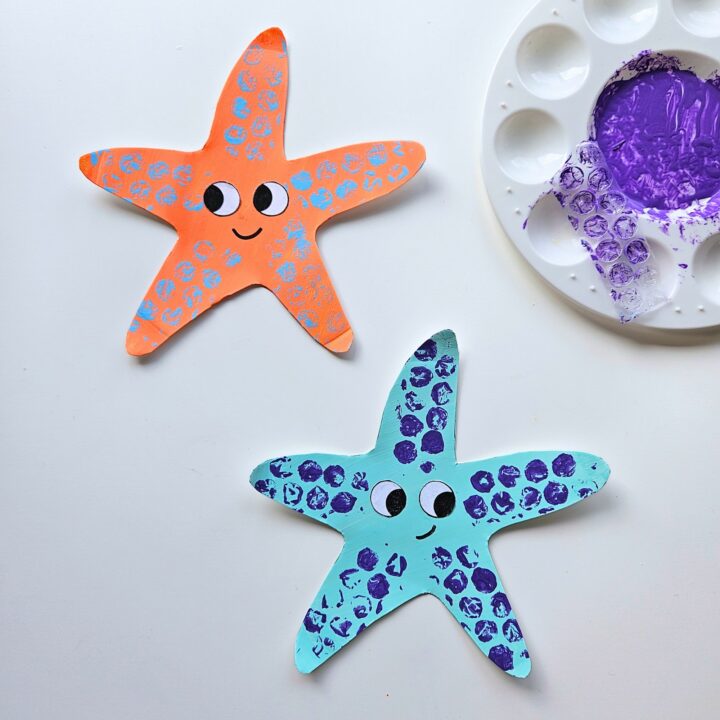 Star fish paper plate craft for kids