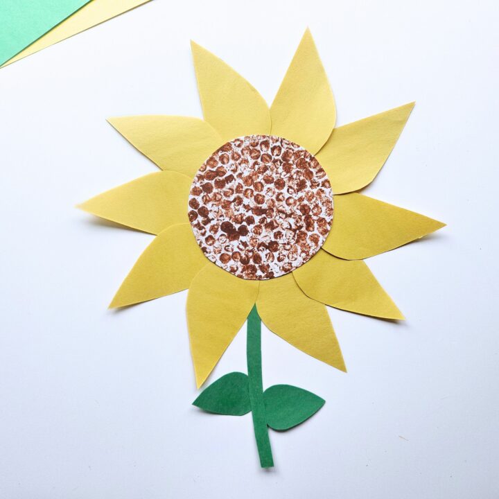 Sunflower paper plate craft for kids
